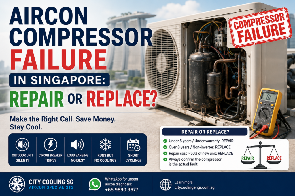 Aircon Compressor Failure in Singapore: Repair or Replace?